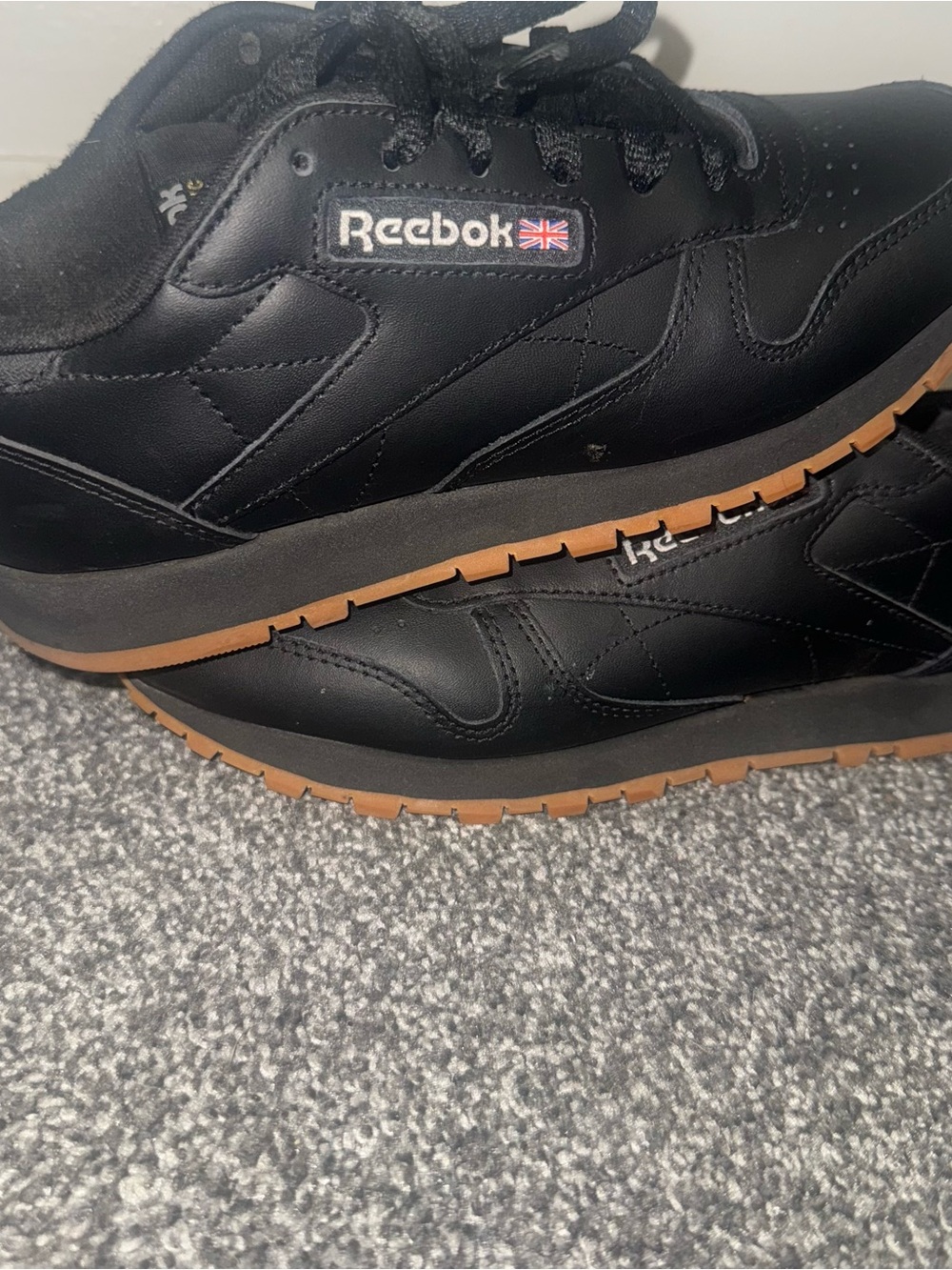 Reebok Classic Black Leather women Sneaker with Gum Sole